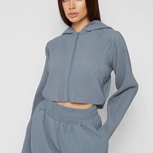 Dusty Blue Zip Up Hoodie
